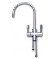 Faucet De Luxe, Goose Neck, Dual Handles, Chrome